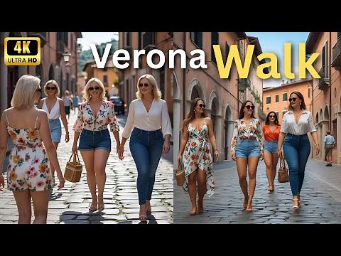 Walking Tour of Verona, Italy| 4K Ultra HD | Arena di Verona, Piazza delle Erbe & Castelvecchio