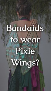 Use bandaids to wear your Resting Pixie Wings with a backless dress or top! (Skin tone medical or athletic tape would work even better, but I had bandaids, so that is what I used!) #fairywings #pixiewings #magnetwings #restingwings #shewasafairy #tatteredpixie #fairyfashion | Tattered Pixie