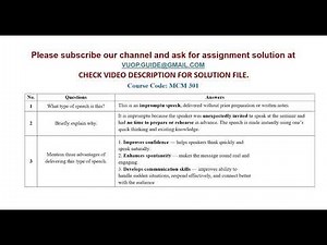 ✅ MCM301 Assignment Solution Fall 2025 | Mode of Delivery | Follow VUOP.Guide