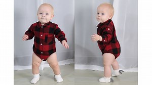 Watch Baby Flannel Outfit,Adorable Plaid Onesie for Baby on Amazon Live