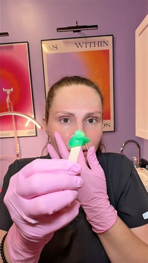 Nose Wax🍯💫Wax Used: @italwaxusa Emerald Hard Wax💚waxing #columbuswaxspecialist #italwax