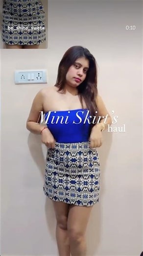 Mini skirt haul 🩵 !! #shorts #youtubeshorts #myntra