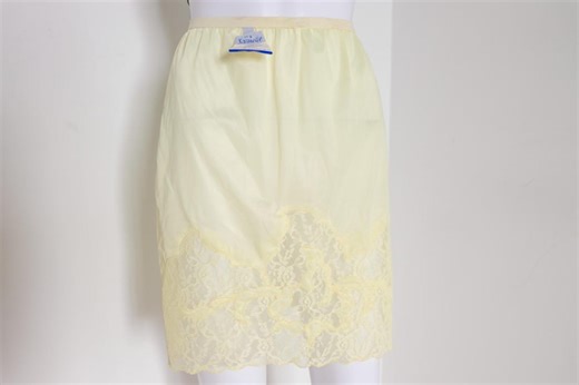1960's Vintage Pale Yellow Half Slip Short Length With Original Tag Xs - Etsy