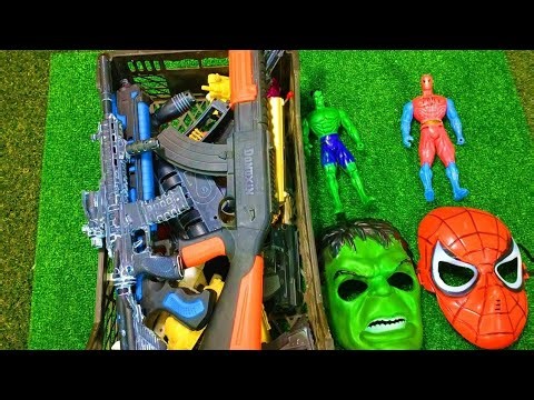 Unboxing and collect toy guns,MP5 submachine guns, RPG rocket launchers, M4 carbines, and Colt