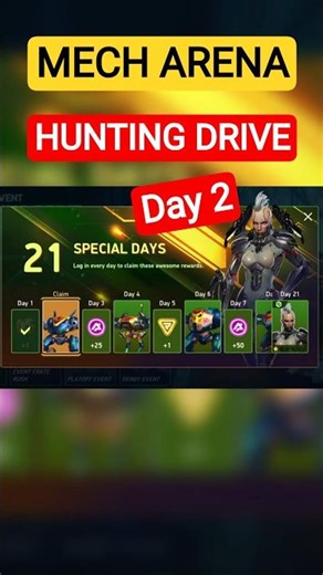Mech Arena Hunting Drive Day 2 🔥 FREE Skin #mecharena #mecharenapromocodes