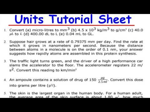 Units & Conversions | Physics Tutorial Sheet 1 Solutions