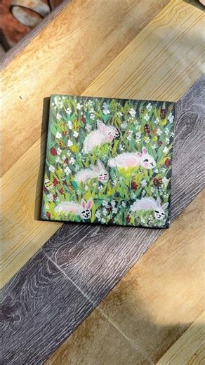 ബണ്ണി കുട്ടന്മാരെ വരച്ചാലോ? how to paint a rabbit🐇/Acrylic painting Tutorial🎨#shorts #shortsfeed