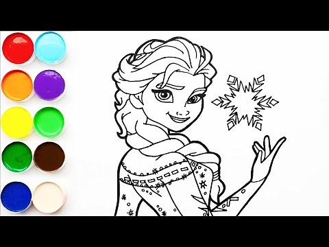 Aprende a Dibujar y Colorear Elsa Frozen - Dibujos Fáciles Para Niños Paso a Paso / FunKeep Art
