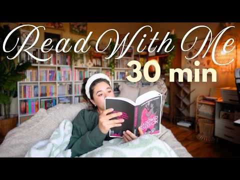 read with me for 30 minutes ☀️⏰ fireplace crackling sounds, no music
