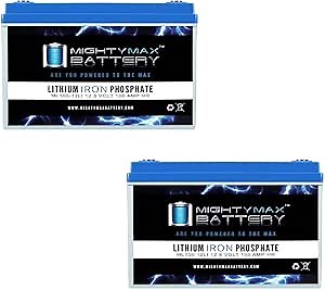 Mighty Max Battery 12V 100AH Lithium Replacement Battery Compatible with MS 2012-20B Inverter - 2 Pack
