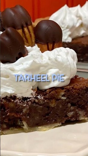 How to make a Tarheel Fudge & Pecan Pie #tarheelpie