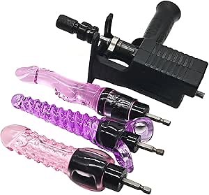 Bumps Dildos with Drill Thrusting Connector Spinning Drill Adapter for Penis Automatic Thrusting DIY Drill Sex Machine with 3 Small Realistic Dildos(D)