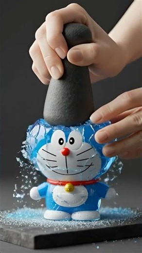 Nobita & Doraemon Crystal Crush ASMR | Satisfying Glass Sounds