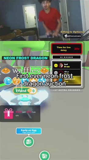 First ever neon frost dragon adopt me auction #tiktoklive #livehighlights #stealabrainrot #adoptme #roblox