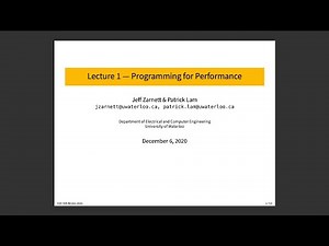 ECE 459 Lecture 1: Programming for Performance
