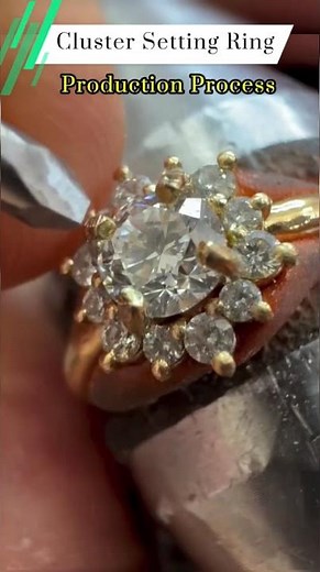 Cluster Setting Ring #jewelrymaking #jewelrycraftsmanship