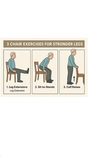 Easy Chair Exercises for Stronger Legs 💪 (Safe & Effective!) #healthyaging #history #shorts
