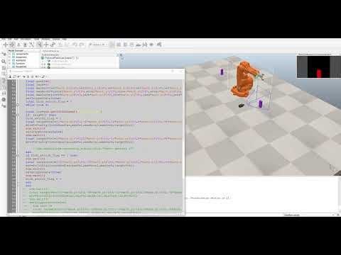 Coppelia Sim ABB IRB 140 Vision sensor blob detection pick and place aplication