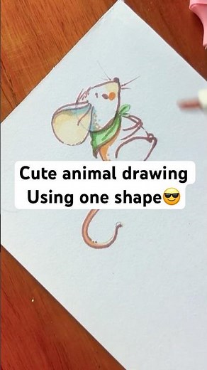🐾 Cute Animal Drawing with Simple Shapes | Easy Step-by-Step Tutorial 🐻✏️