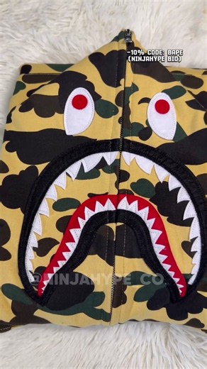 The Legendary Bape 1st Yellow Camo Shark Hoodie | Ninjahype Unboxing, Fit Check & Styling #bape
