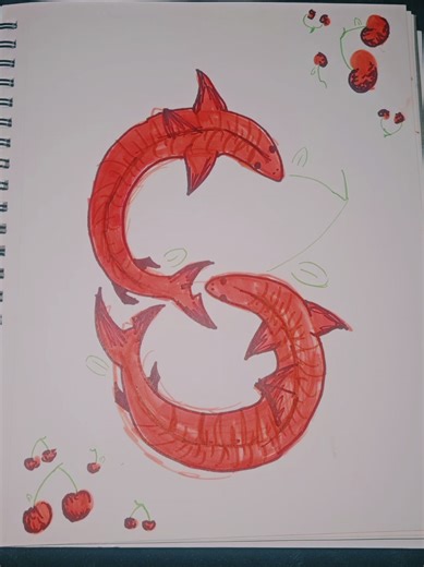 Drawing Sharks as Fruit: Cherry Tiger Shark Design