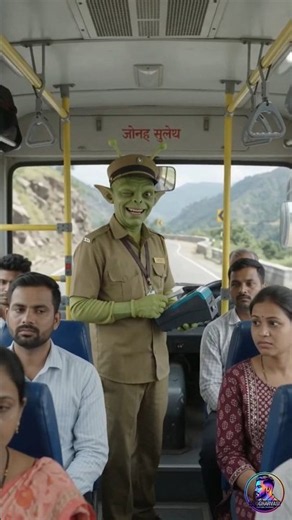 Bus mai Alien👽#AlienTwins #AlienComedy #FunnyShorts #DesiComedy #BusComedy #shorts