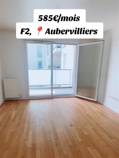 Grand F2 à louer avec balcon et parking à Aubervilliers