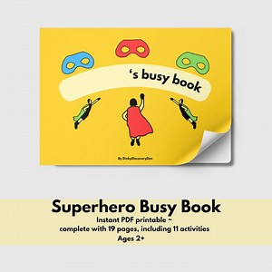 Superhero Busy Book Printable for Toddlers | Colours, Shapes, Numbers - Etsy