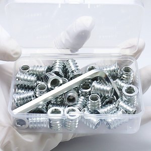 [Hot Item] 1/4-20*20 40 Threaded Inserts, Box Packing Countersunk Head Hexagon Nuts Hexagonal Wrench