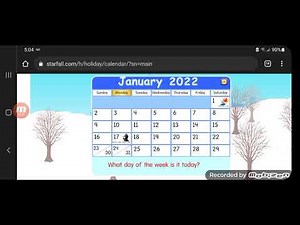 starfall calendar for January 31st 2022
