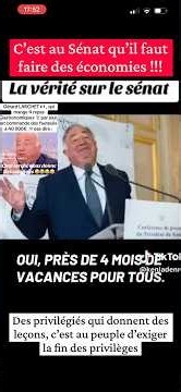 C’est en supprimant le sénat et leurs privilèges qu’on réalise des économies car ils ne font rien