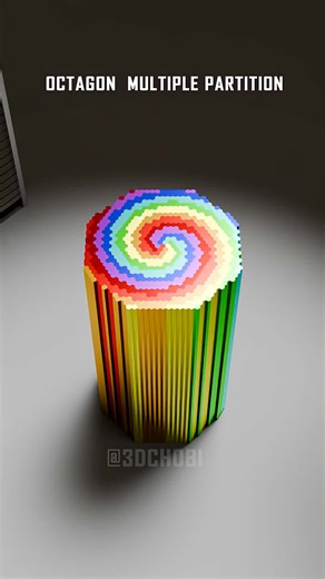 This satisfying animation is made in blender 5.0 , 30 fps, 10 samples per frame, cycles render engine, Satisfying Colorful Octagonal Structure Partition & Demolition into 18081 Hexagonal Prism #animation​ #satisfying​ #blender​