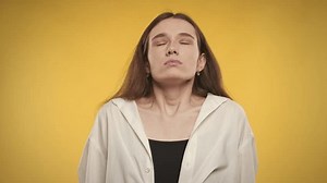 Woman Taking Deep Breath Exhale On Stock Footage Video (100% Royalty-free) 1105686257 | Shutterstock
