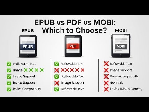 Comparação: EPUB, PDF ou MOBI -- Qual o formato ideal para o seu próximo e-book?
