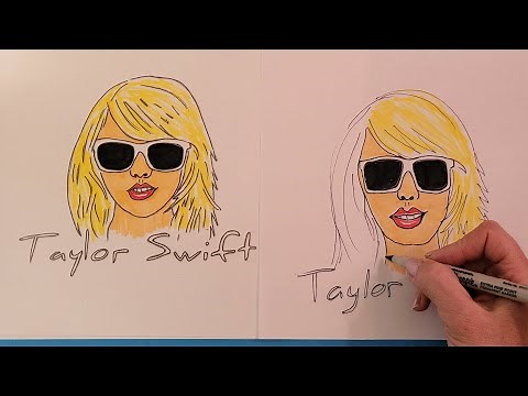 How to draw Taylor Swift step by step ‪@artmakeslifemeri‬