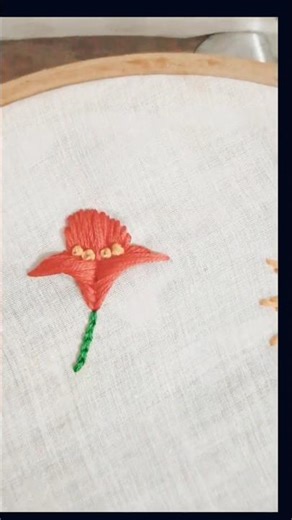 Embroidery stitches use: flower petals with satin #stitch #easy #sewing #creative #design #diy