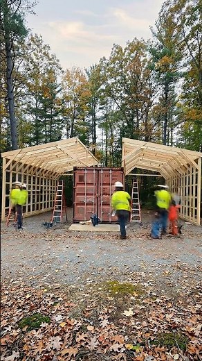 From Empty Forest to a Complete Container Garage 🏗️\r#construction #containerhome