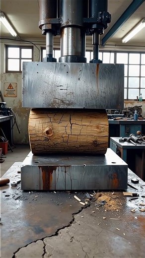 Complex wood under the hydraulic press #shorts #hydraulicpress #satisfying