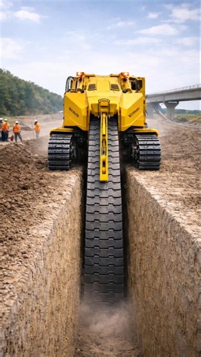 Giant Trench Digging Machine! 😱 #tech #shorts