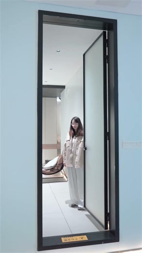 Frosted glass bathroom doors protect privacy without blocking out light.#home