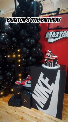 🎉 Braxton’s Big 11! 🎉 When the birthday boy says he wants Nike vibes, we deliver full sneakerhead magic 👟🔥 From the giant custom Nike box to the gorgeous balloon marquee installation, this setup was a whole moment. Bold, fun, and unforgettable — just like Braxton! 💥 Here’s to turning 11 in major style. Happy Birthday, Braxton! 🖤❤️🤍 | Lauren Devaughn-Howell