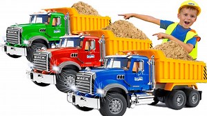 339K views · 2.6K reactions | Excavator Truck Tractor and Dump Trucks BRUDER Construction Toy Vehicles for kids | OneDay Alex | Facebook