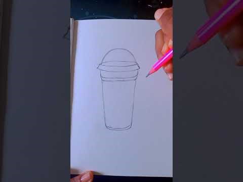 Easy step by step drawing of a cup of smoothie