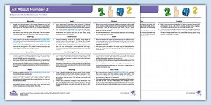 EYFS All About Number 2 Continuous Provision Planning Ideas
