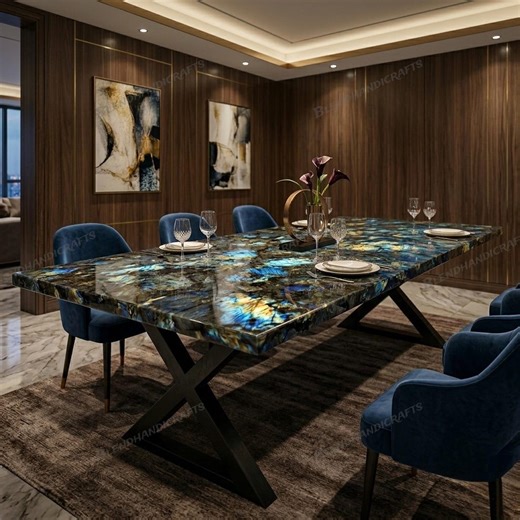 Labradorite Stone Dining Table, Natural Gemstone, Custom-made Dining Furniture, Home Decor - Etsy UK