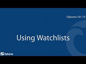 Using Watchlists