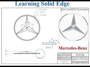Solid Edge 2023 Tutorial - Practice for Beginners # 5 - Mercedes-Benz Logo