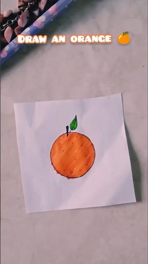 how to draw an orange