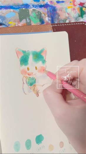 チョコミントアイス #イラスト #メイキング #ohuhumarkers #artprocess #doodledrawing