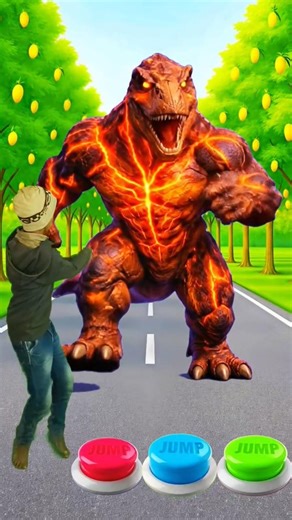 I jump blue press button 🟦 red press button 🟥 | dinosaur, monster #short #youtubeshort #trinding